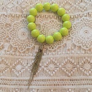 EUC Neon Beaded Tassel Bracelet